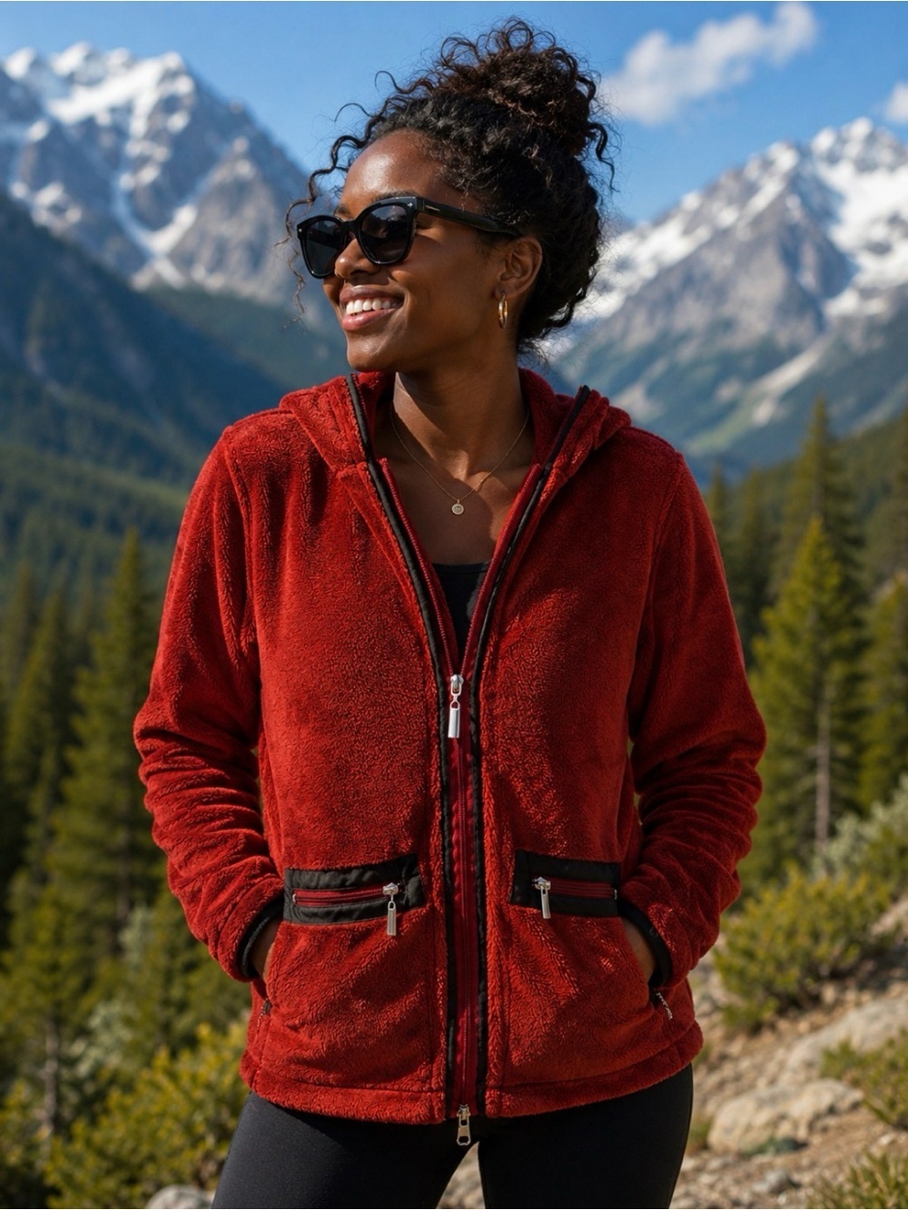 Wooly Bully Wear Colorado zip up hoodie, rust color, women’s size medium.